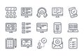 Online Education and E-learning line icons. Royalty Free Stock Photo